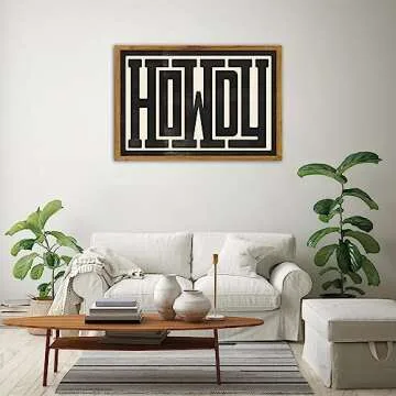 Selitiyer Western Wall Art Modern Wall Decor Howdy Wall Art Southern Home Decor Ranch Wall Decor Howdy Poster for Living Room Bedroom 16x24in Unframed