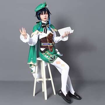 NSPSTT Genshin Impact Venti Cosplay Costume Game Halloween Outfit L