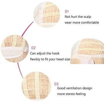 PATTNIUM 80s Curly Black White Wig for Cosplay & Parties