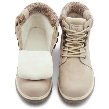 ANJOUFEMME Waterproof Winter Hiking Boots for Women