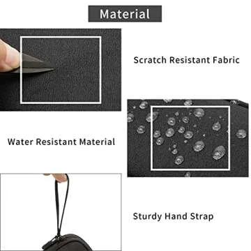 Electronics Organizer Travel Case, Small Cable Organizer Bag, Electronic Accessories Carry Case Water Resistant Double Layers Tech Storage Bag, Travel Essentials for Cord, Charger, Earphone, Black