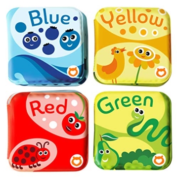 BabyBibi Floating Baby Bath Books Set of 4 - Educational Color Recognition Toys for Toddlers