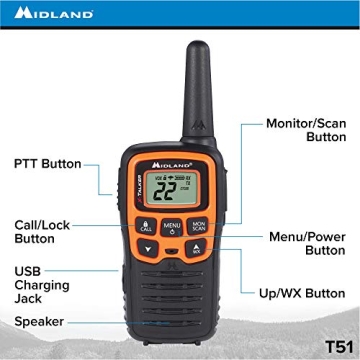Midland T51VP3 Walkie Talkies with 28 Mile Range - Pack of 6