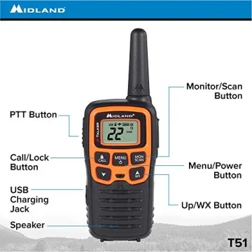 Midland T51VP3 Walkie Talkies with 28 Mile Range - Pack of 6