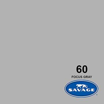 Savage Seamless Paper Photography Backdrop - Color #60 Focus Gray, Size 107 Inches Wide x 36 Feet Long, Backdrop for YouTube Videos, Streaming, Interviews and Portraits - Made in USA
