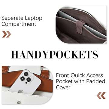 BOSTANTEN Laptop Tote Bag for Women Canvas Work Bag Professional 15.6 inch Briefcase Large Capacity Handbag Slim Business Office Purse