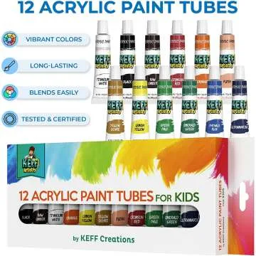 Kids Acrylic Painting Set with Canvases and Easel