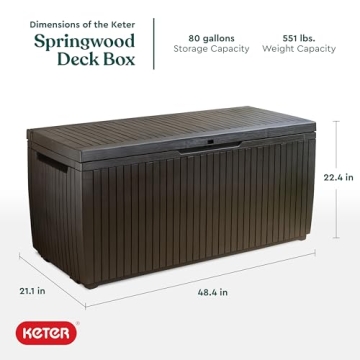 Keter Springwood 80 Gallon Outdoor Storage Box Best Price