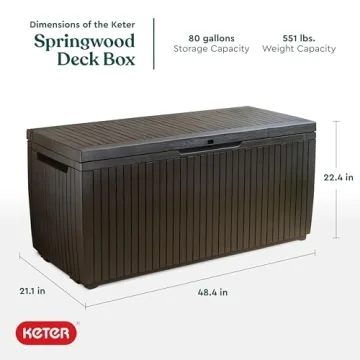 Keter Springwood 80 Gallon Outdoor Storage Box Best Price