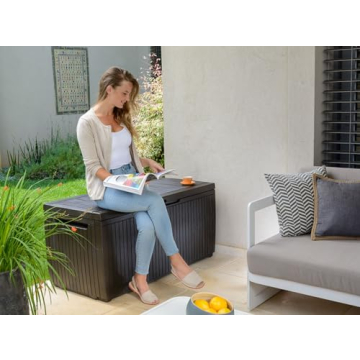 Keter Springwood 80 Gallon Outdoor Storage Box Best Price