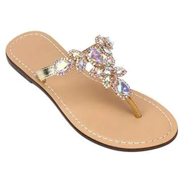 Hinyyrin Rhinestone Summer Sandals for Women | Stylish Comfort