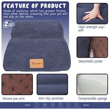 Topmart Dog Ramp High Density Foam Stairs for Pets