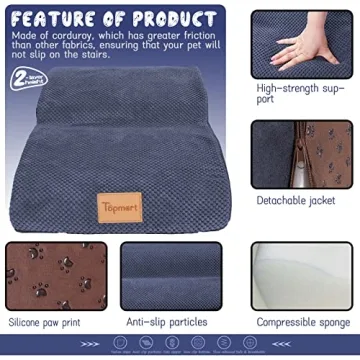 Topmart Dog Ramp High Density Foam Stairs for Pets