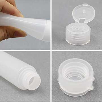 OTO 6 Pack Travel Size Plastic Squeeze Bottles for Liquids, 30ml/1 Fl. Oz TSA Approved Makeup Toiletry Cosmetic Containers
