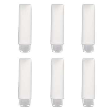 OTO 6 Pack Travel Size Plastic Squeeze Bottles for Liquids, 30ml/1 Fl. Oz TSA Approved Makeup Toiletry Cosmetic Containers