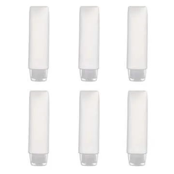 OTO 6 Pack Travel Size Plastic Squeeze Bottles for Liquids, 30ml/1 Fl. Oz TSA Approved Makeup Toiletry Cosmetic Containers