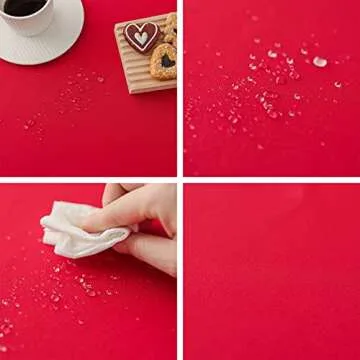 Demetex Red Tablecloth 2 Pack Decorative Table Cloths 60x84 Rectangle Waterproof Wipeable Tablecloths for Wedding Birthday, 60 x 84 inch, Red