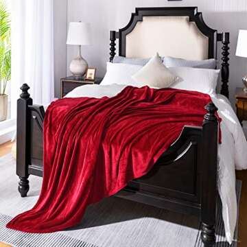 JIAHANNHA Red Fleece Throw Blanket for Cozy Comfort