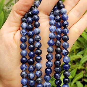 2 Strands Adabele Natural Blue Sodalite Healing Gemstone 6mm Round Loose Beads Gem Stone Spacer (116...