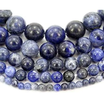 Adabele 6mm Natural Sodalite Beads for Jewelry Crafting