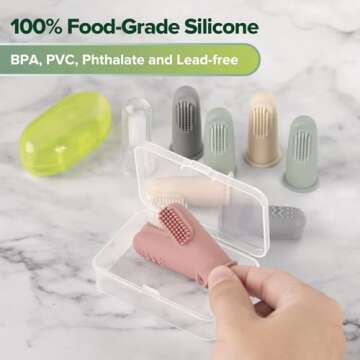 Haakaa Silicone Baby Finger Toothbrush - Gentle Oral Care for Kids, 2 Pack