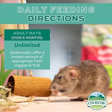 Oxbow Essentials Adult Rat Food - All Natural Adult Rat Food - Veterinarian Recommended- Made in the USA- Rich in Natural Vitamins & Minerals- No Artificial Ingredients- 3 lb.