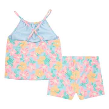 Hurley Girls Tankini 2-Piece Swimsuit, Blue Ice/Boyshort