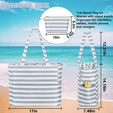 LOIDOU Large Waterproof Tote Bag for Beach & Travel