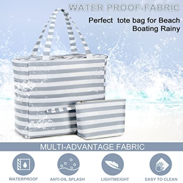 LOIDOU Large Waterproof Tote Bag for Beach & Travel