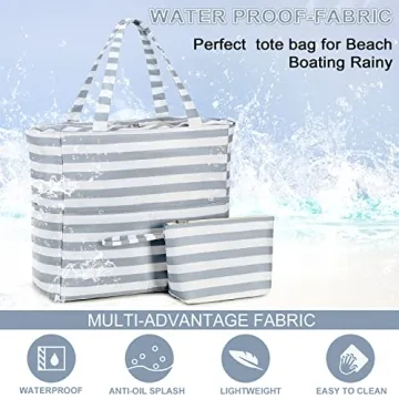 LOIDOU Large Waterproof Tote Bag for Beach & Travel