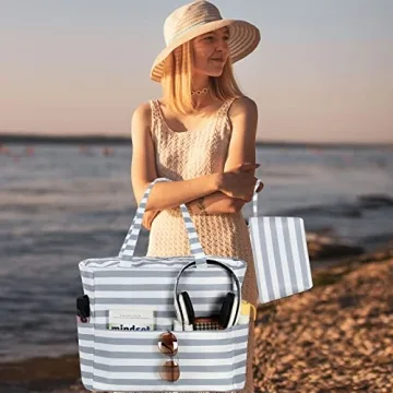 LOIDOU Large Waterproof Tote Bag for Beach & Travel