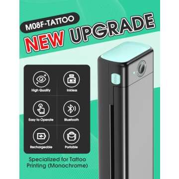 Phomemo M08F Wireless Tattoo Transfer Stencil Printer, Thermal Tattoo Machine with 10pcs Free Stenci...