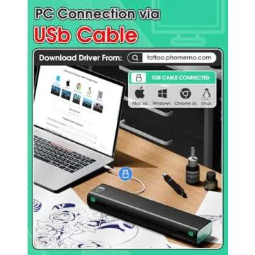 Phomemo M08F Wireless Tattoo Transfer Stencil Printer, Thermal Tattoo Machine with 10pcs Free Stencil Paper, Portable Printer Kit for Artists & Beginners, Compatible with Smartphone & PC