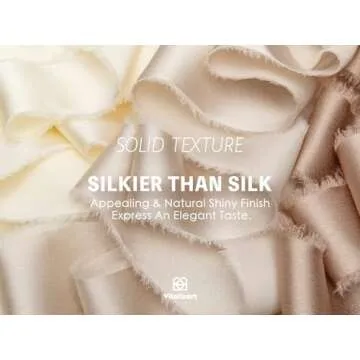 Vitalizart Silk Satin Ribbon 1-1/2 inch x 15 Yard with Wooden Spool Champagne & Nude Handmade Frayed Ribbons for Gift Wrapping Baby Shower Wedding Bridal Bouquets Holiday Decor