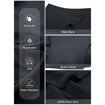 Aleumdr Women's Ruffle Swim Skirt for Summer Fun