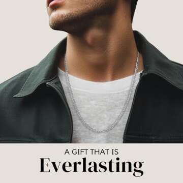 KISPER Solid 925 Sterling Silver Italian 3mm Diamond-Cut Figaro Link Chain Necklace - for Men & Women with Lobster Clasp - Made in Italy, 16"", MJ925FIGS0316