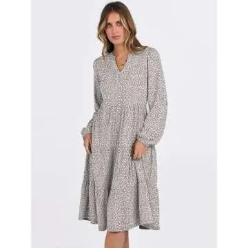 ANRABESS Long Sleeve Midi Dress - Fashionable Comfort for All