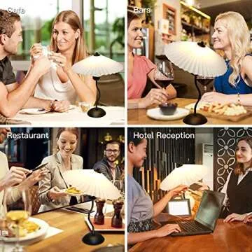 LIFEGOO Bedside Table Lamp, Modern Pleated Lamp Pleated Nightstand Lamp with White PVC Lampshade for Bedroom Living Room, Kid Room, Student Dorm, Study, Cafe, Restaurant