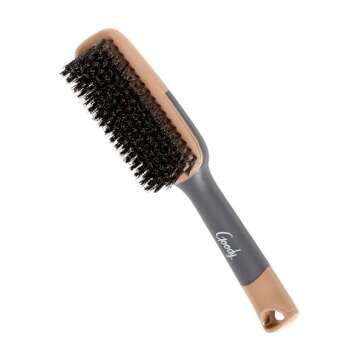Goody Detangle It Boar Bristle Hair Brush, Use as a Detangling Brush or Styling Brush, Conditions & Boosts Shine, Helps Tackle Knots & Reduce Frizz, For Wet or Dry Hair, Brown/Grey