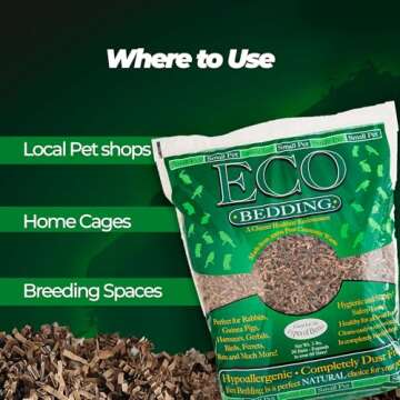 ECO BEDDING 99% Dust Free Paper Bedding for Small Pets and Birds, Eco Natural, 60 L
