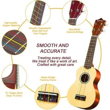 21-Inch Ukulele Beginner Pack with Lesson & Tuner