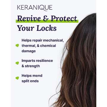 Keranique Shampoo and Conditioner for Damaged Hair - Anti-Breakage, Damage Control Set for Thinning Hair - Intense Repair, Deep Conditioning, Anti-Hairfall Routine w/Keratin - Great for Colored Hair