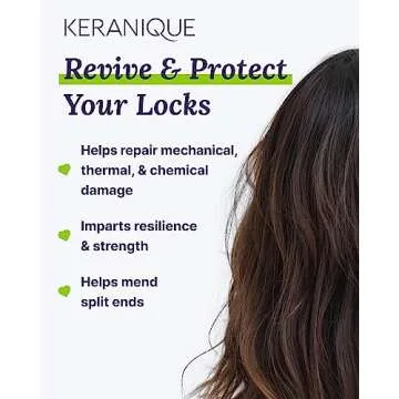 Keranique Shampoo and Conditioner for Damaged Hair - Anti-Breakage, Damage Control Set for Thinning Hair - Intense Repair, Deep Conditioning, Anti-Hairfall Routine w/Keratin - Great for Colored Hair