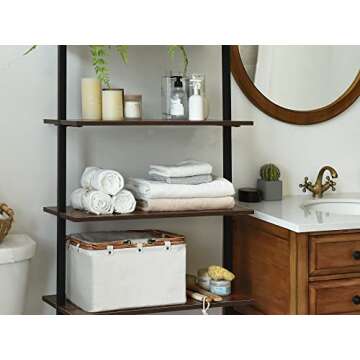 StorageWorks 20L Storage Baskets for Bathroom Organizing, Shopping Basket with Wicker Handles, Collapsible Picnic Basket, Ivory White, 15”L x 10 ¼”W x 8 ¼”H