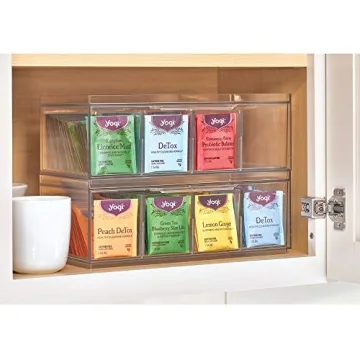iDesign Crisp Stackable Tea Bag Organizer - Stylish & Functional