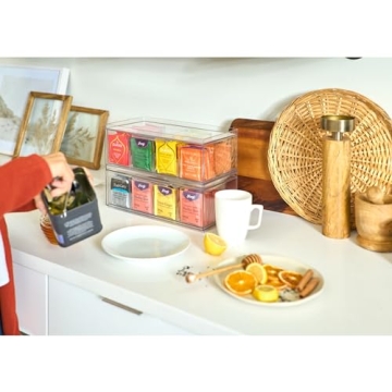 iDesign Crisp Stackable Tea Bag Organizer - Stylish & Functional