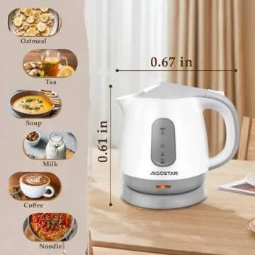 Aigostar Small Electric Kettle, Compact 1L Design