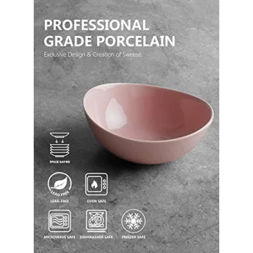 Sweese Porcelain Bowls - 28 Ounce Set of 4 for Multi-Purpose Use