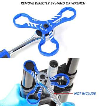 ALEOED 6 in 1 Bike Front Fork Repair Tool, Top Cap Removal Socket Wrench for Fox and More, Bicycle Cap Sizes of 24, 26, 27, 28, 30, 32mm