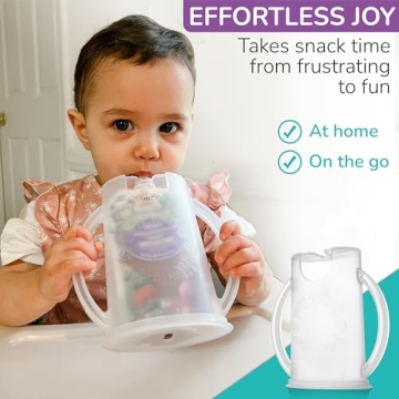 Flipping Holder for Mess-Free Kids Snacks and Self-Feeding